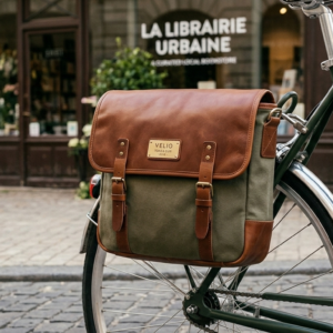 Sacoche en toile & cuir